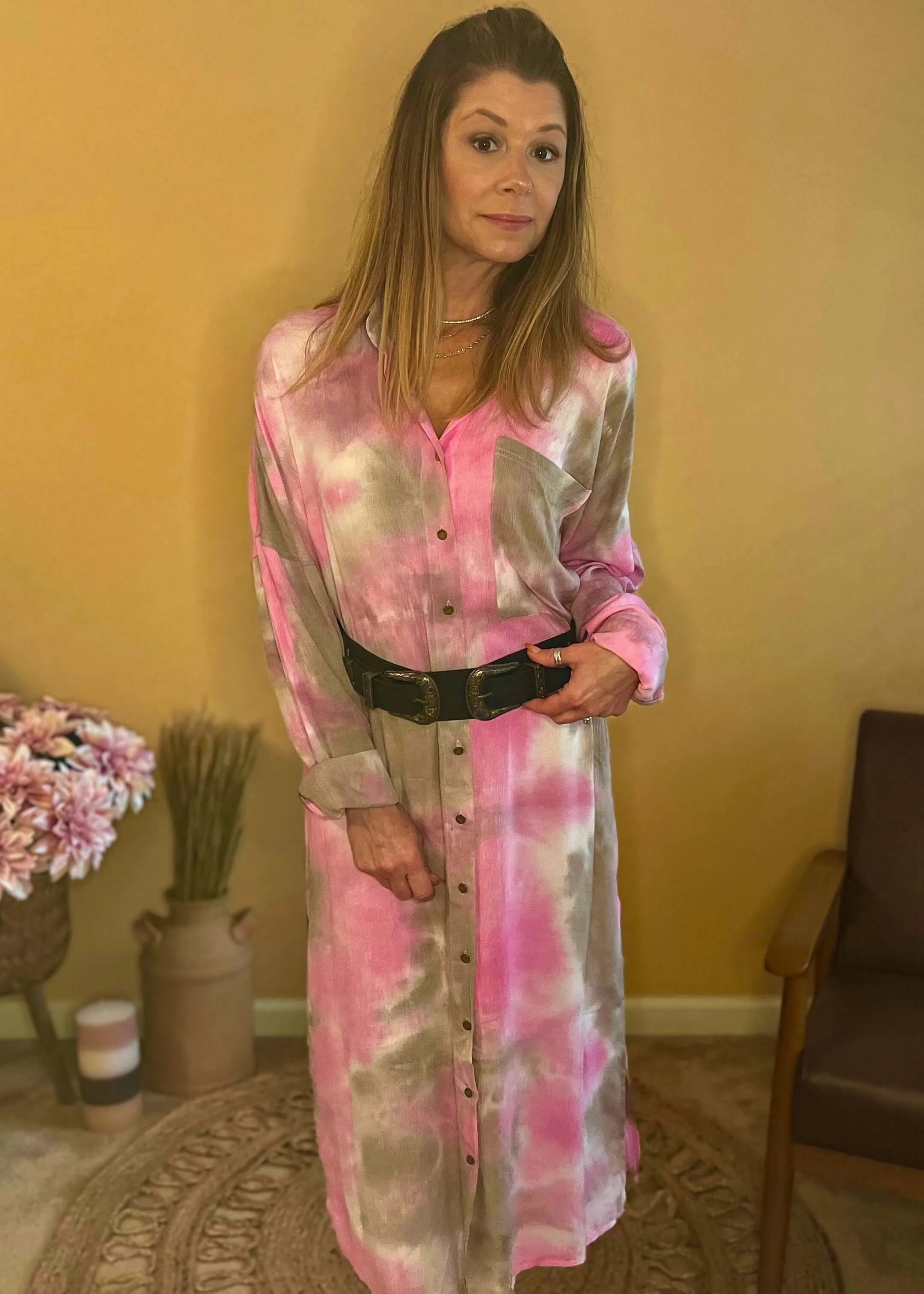 All-in-One Button Down Shirt Dress
