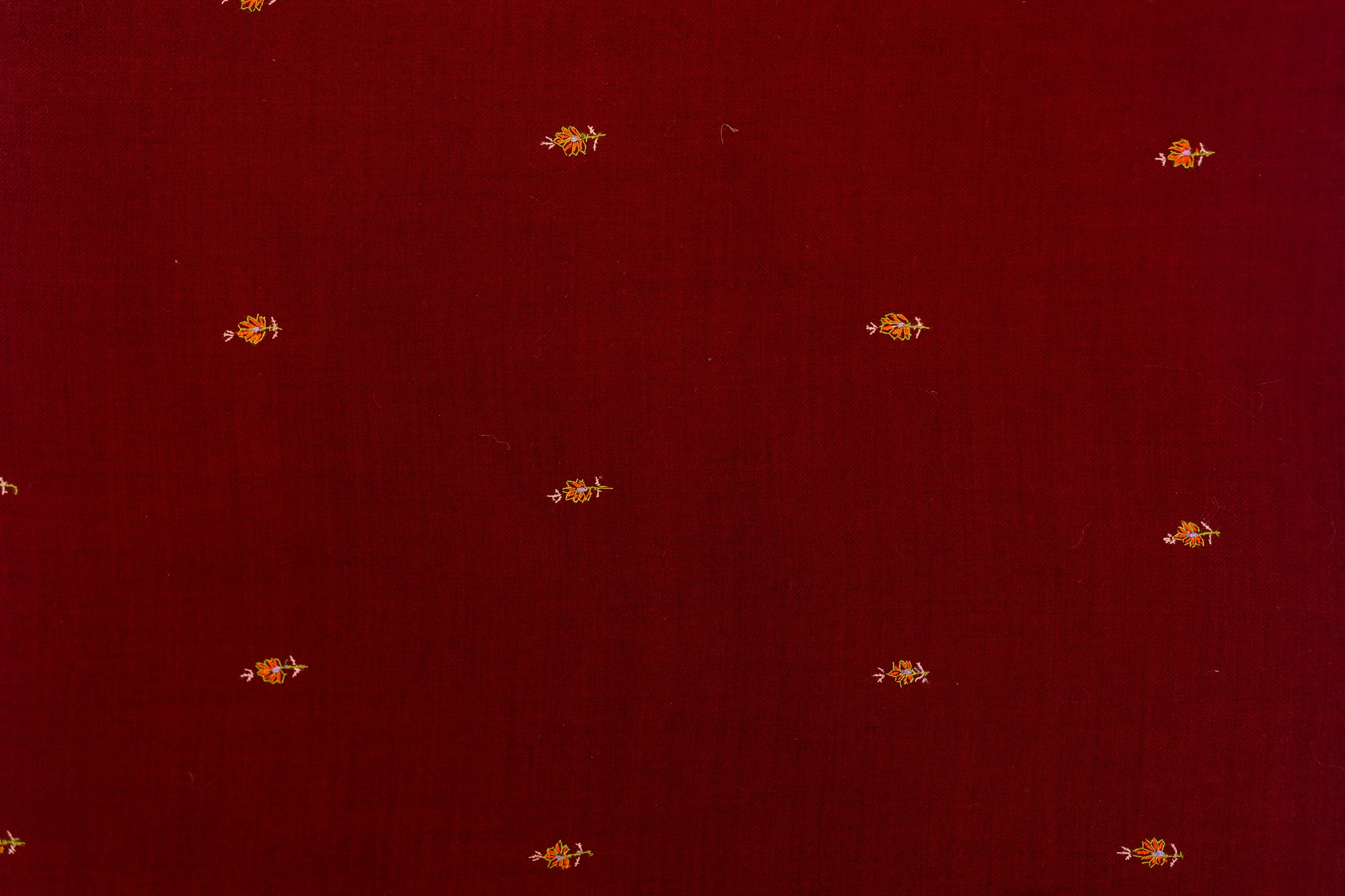 Autumn Gold: Hand Embroidered Merino Wool Shawl