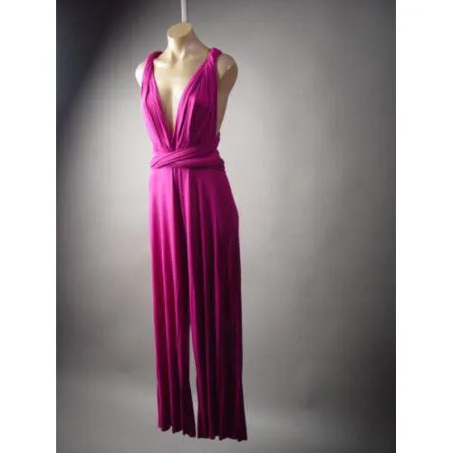 Backless Loose One Shoulder  Bandage Long Wide-leg Jumpsuits