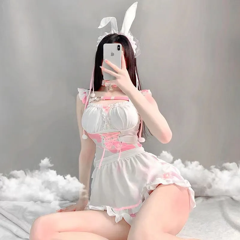 Bunny Cow Maid Uniform Cosplay Lingerie Dress