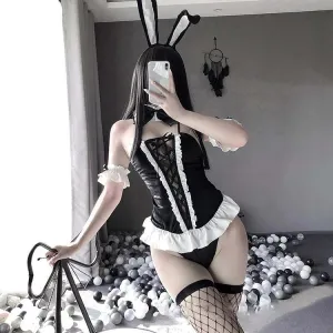 Bunny Girl Ruffle Stockings Lingerie Set