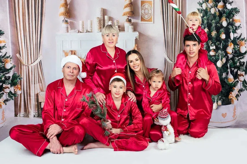 Custom Christmas Family Matching Pajamas for Xmas Eve L L - vinyl monotype