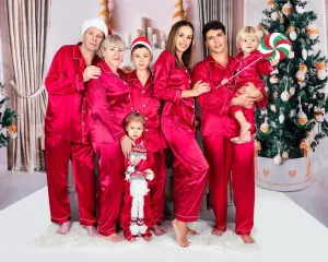 Custom Christmas Family Matching Pajamas for Xmas Eve L L - vinyl monotype