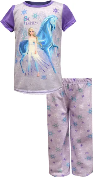 Disney Frozen Princesses Elsa and Anna Be Fearless Toddler Pajama