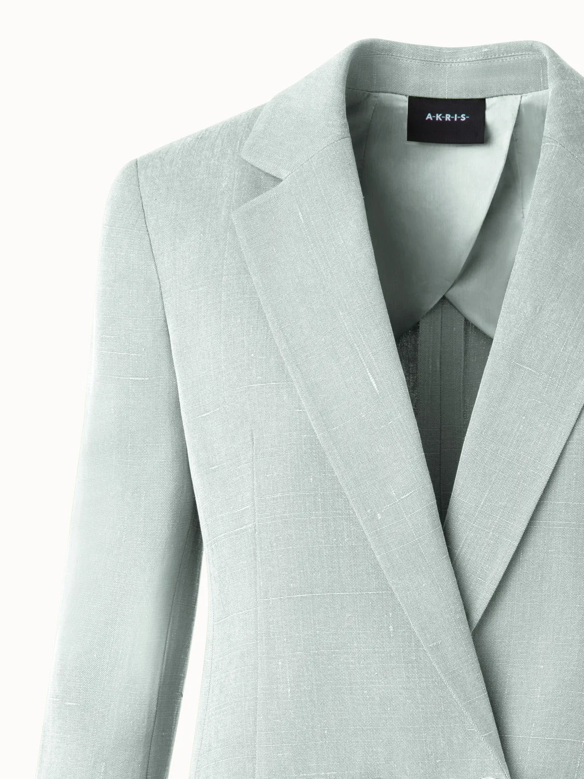 Double Breasted Blazer in Shantung Silk