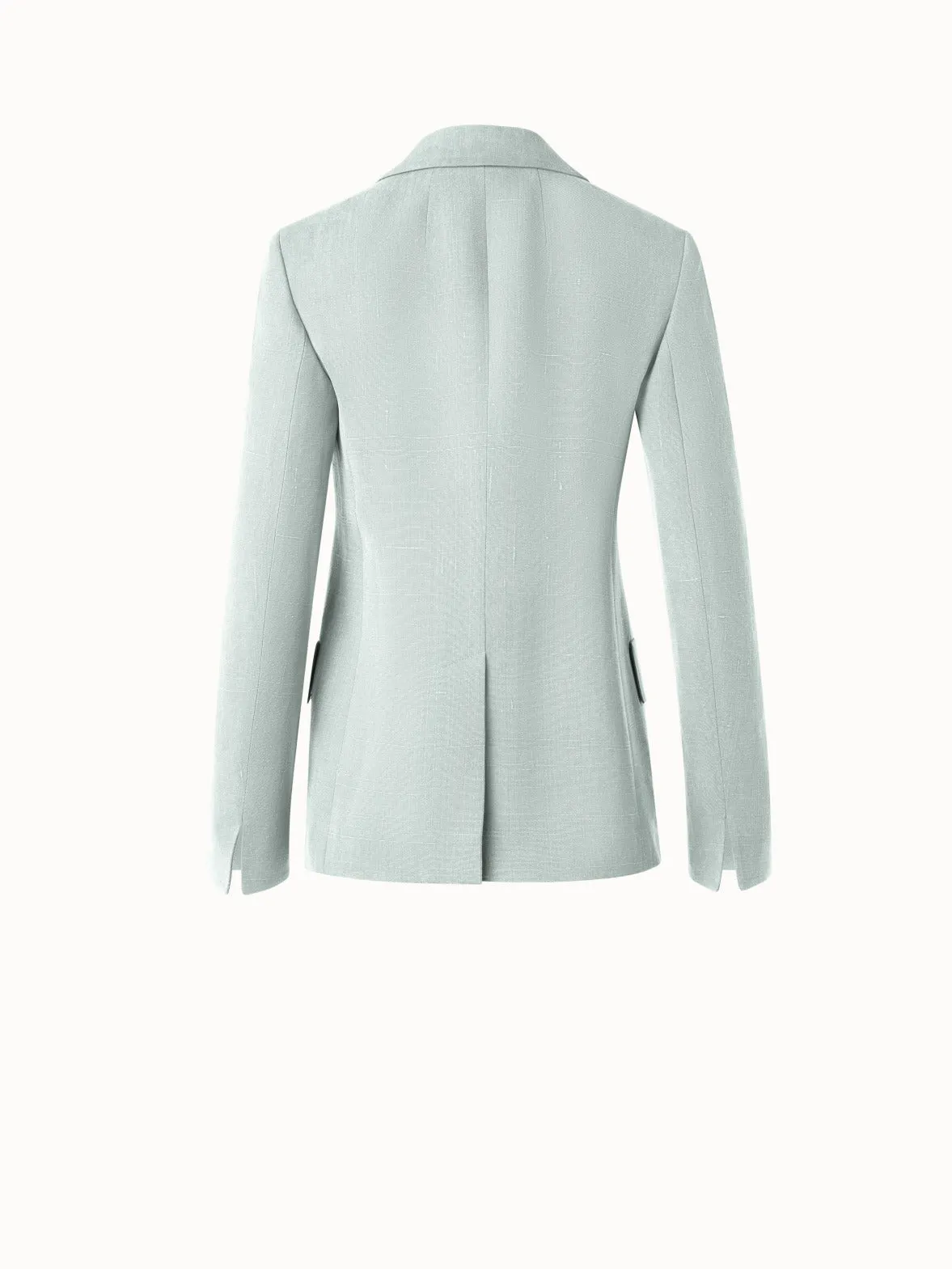 Double Breasted Blazer in Shantung Silk