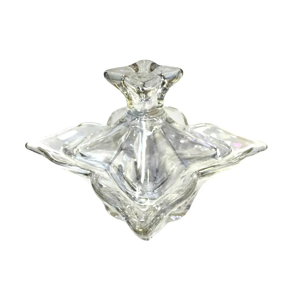 Elegant Crystal Square Jar with Lid