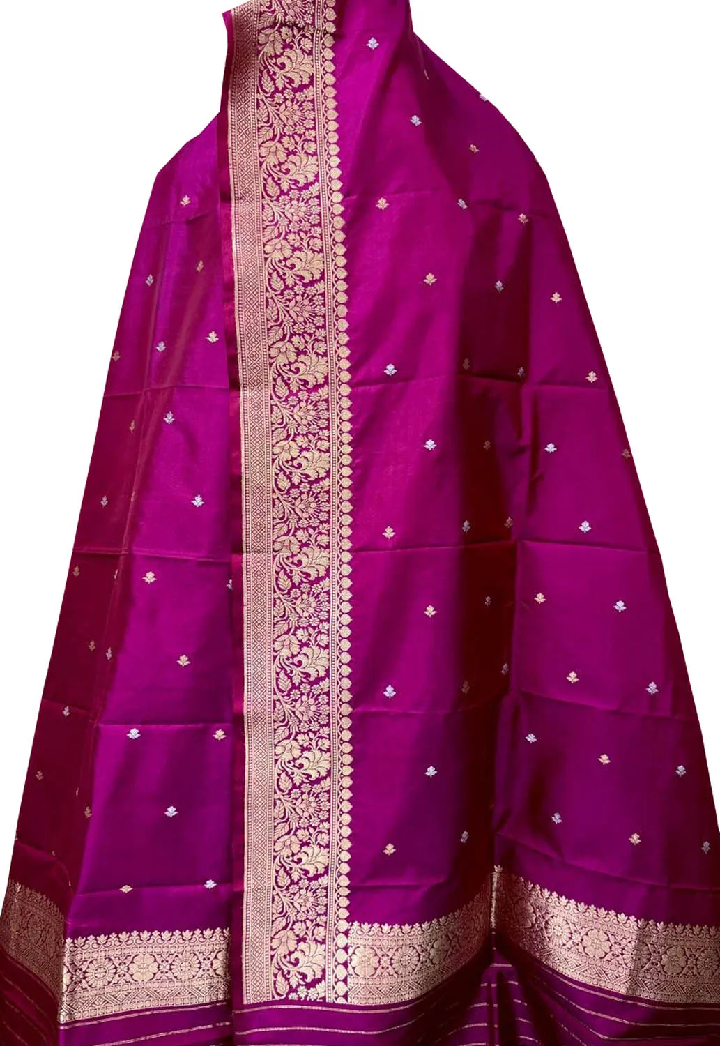 Exquisite Pink Banarasi Katan Silk Dupatta