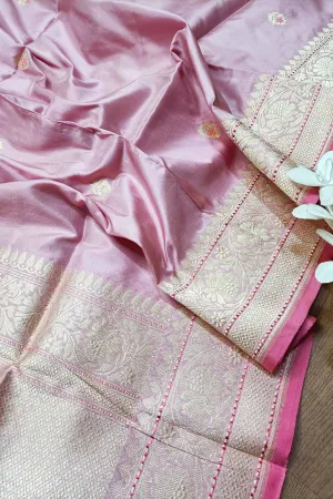 Handloom Banarasi Pure Katan Silk Dupatta in Pink