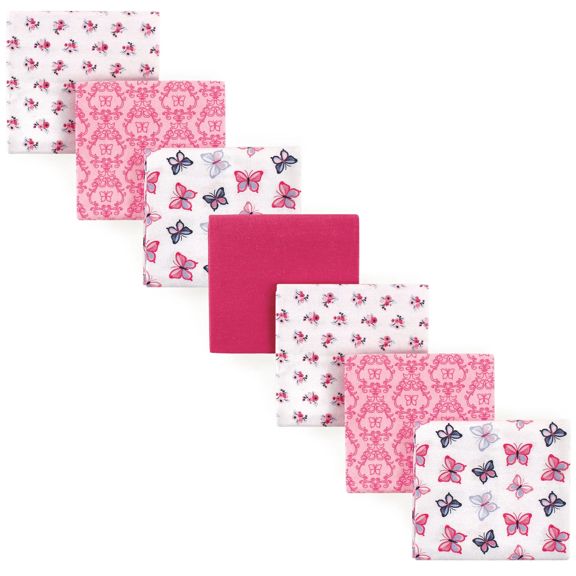 Hudson Baby Cotton Flannel Receiving Blankets Bundle, Butterflies