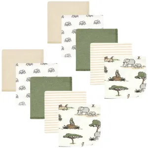 Hudson Baby Flannel Cotton Washcloths, Going On Safari 10Pk