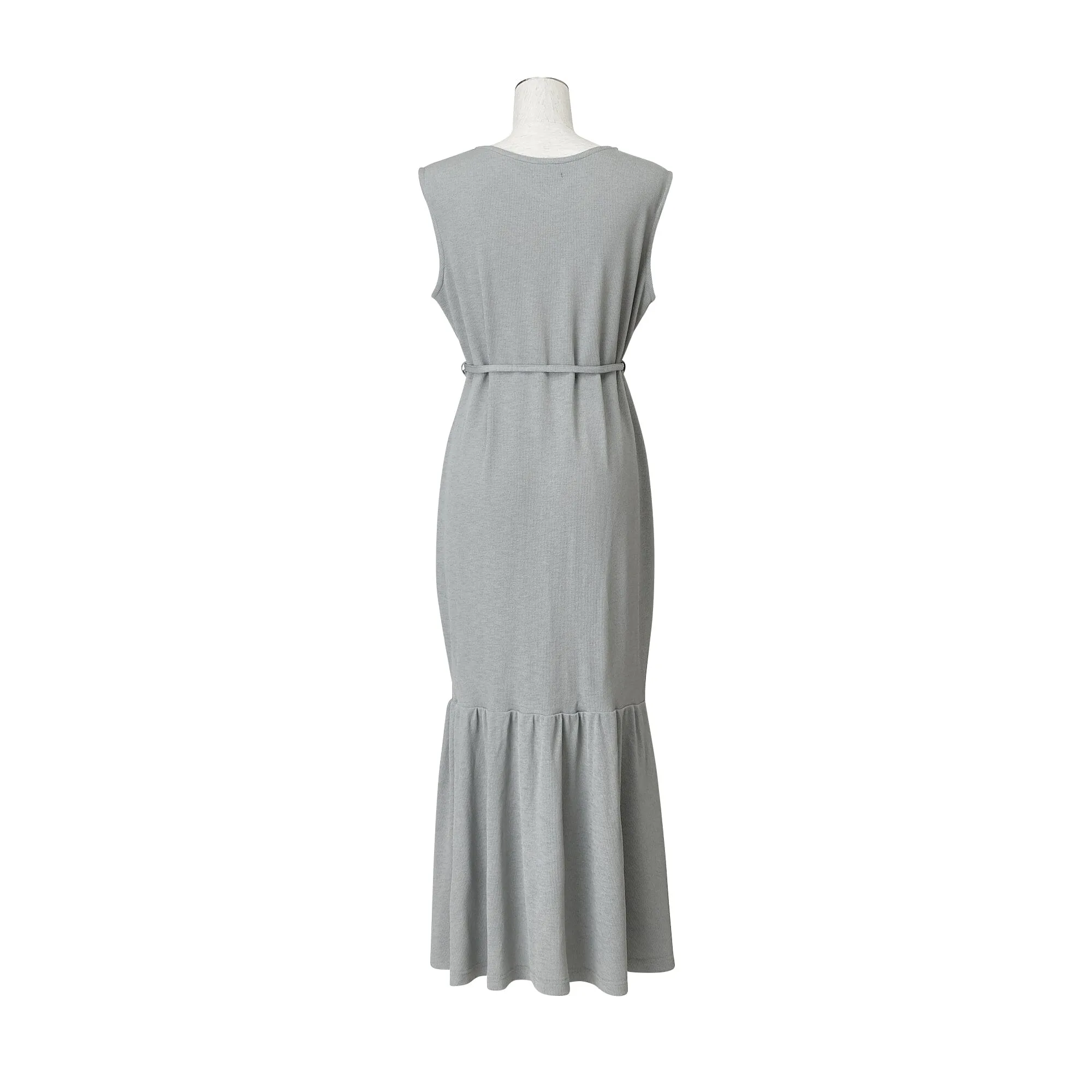 Ice Touch Rib Dress With Cup Gray