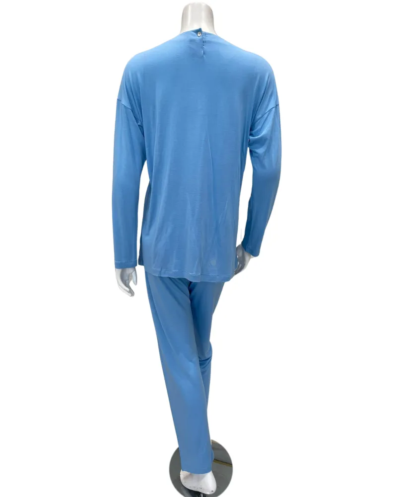 Iora Lingerie Sky Blue Tucks Modal Pajamas Set