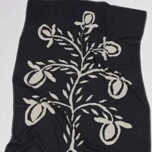 LAGOMORO POMEGRANATE TREE BLUE THROW BLANKET