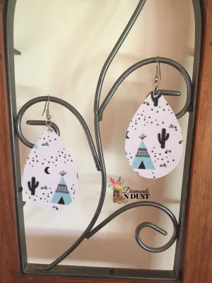 Leatherette Teardrop Dangles Medium (6 styles)
