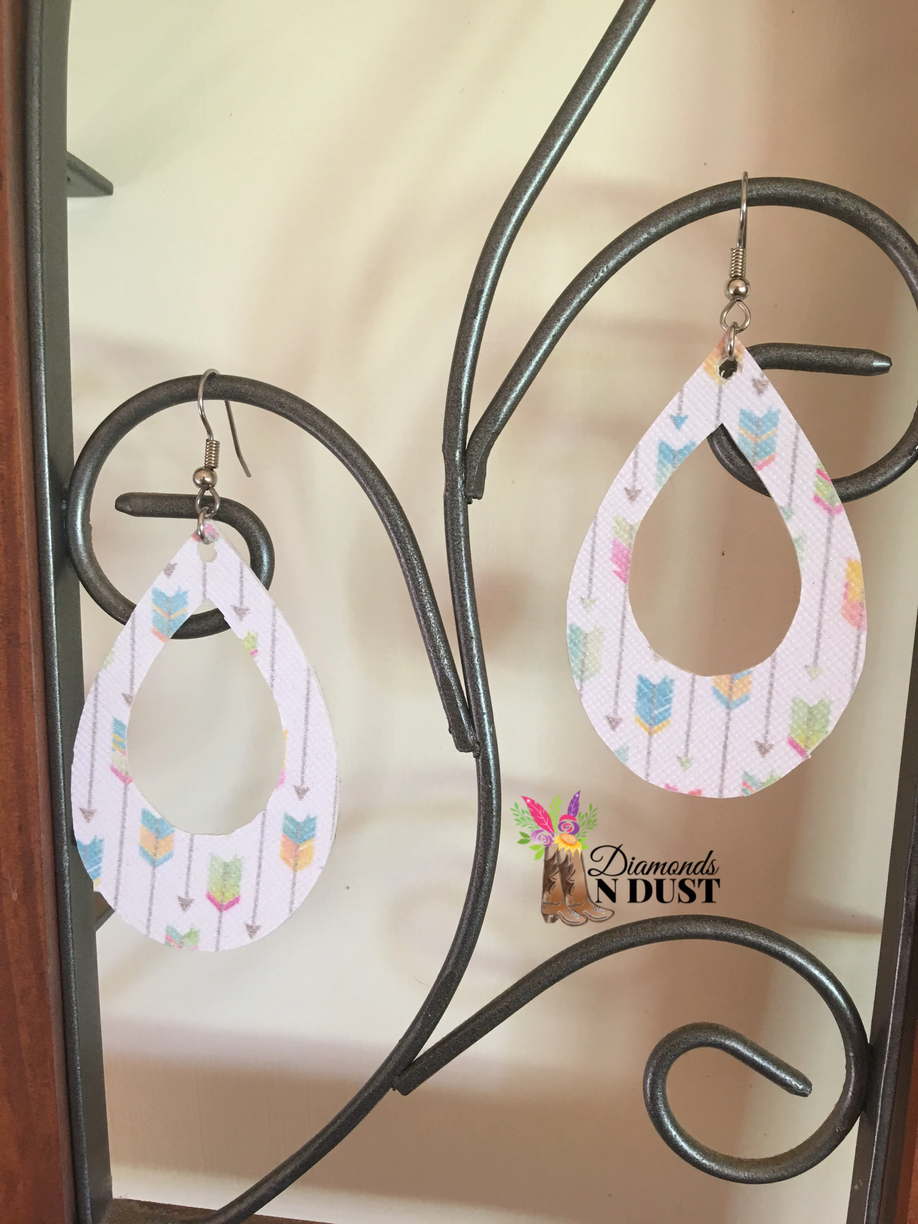 Leatherette Teardrop Dangles Medium (6 styles)