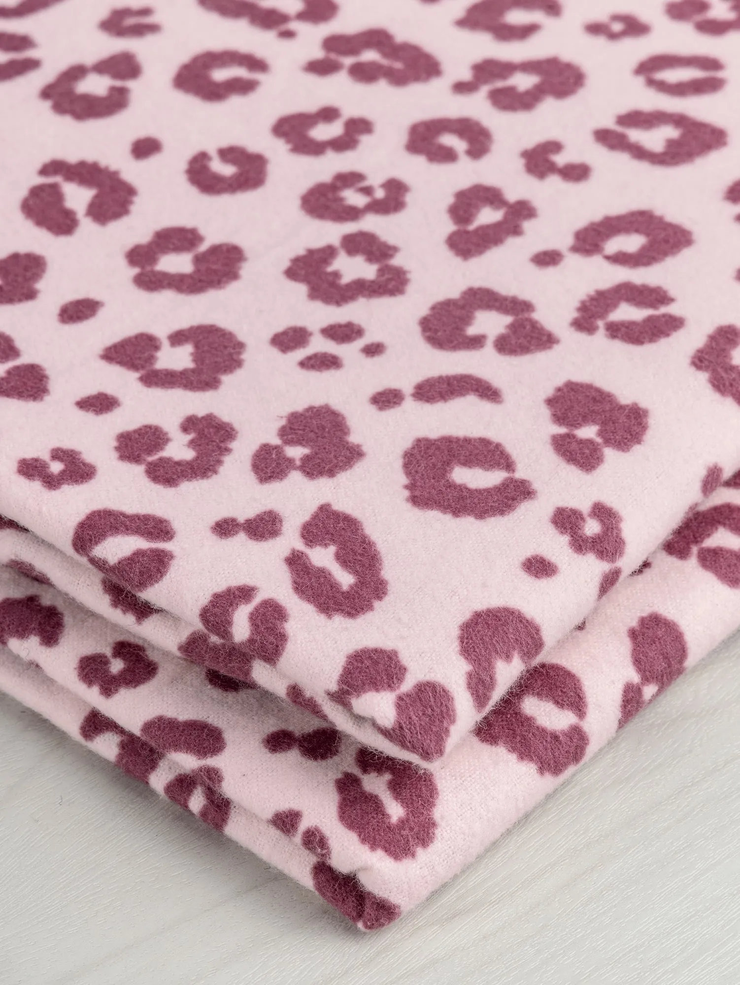 Leopard Print Cotton Flannel Deadstock - Pink