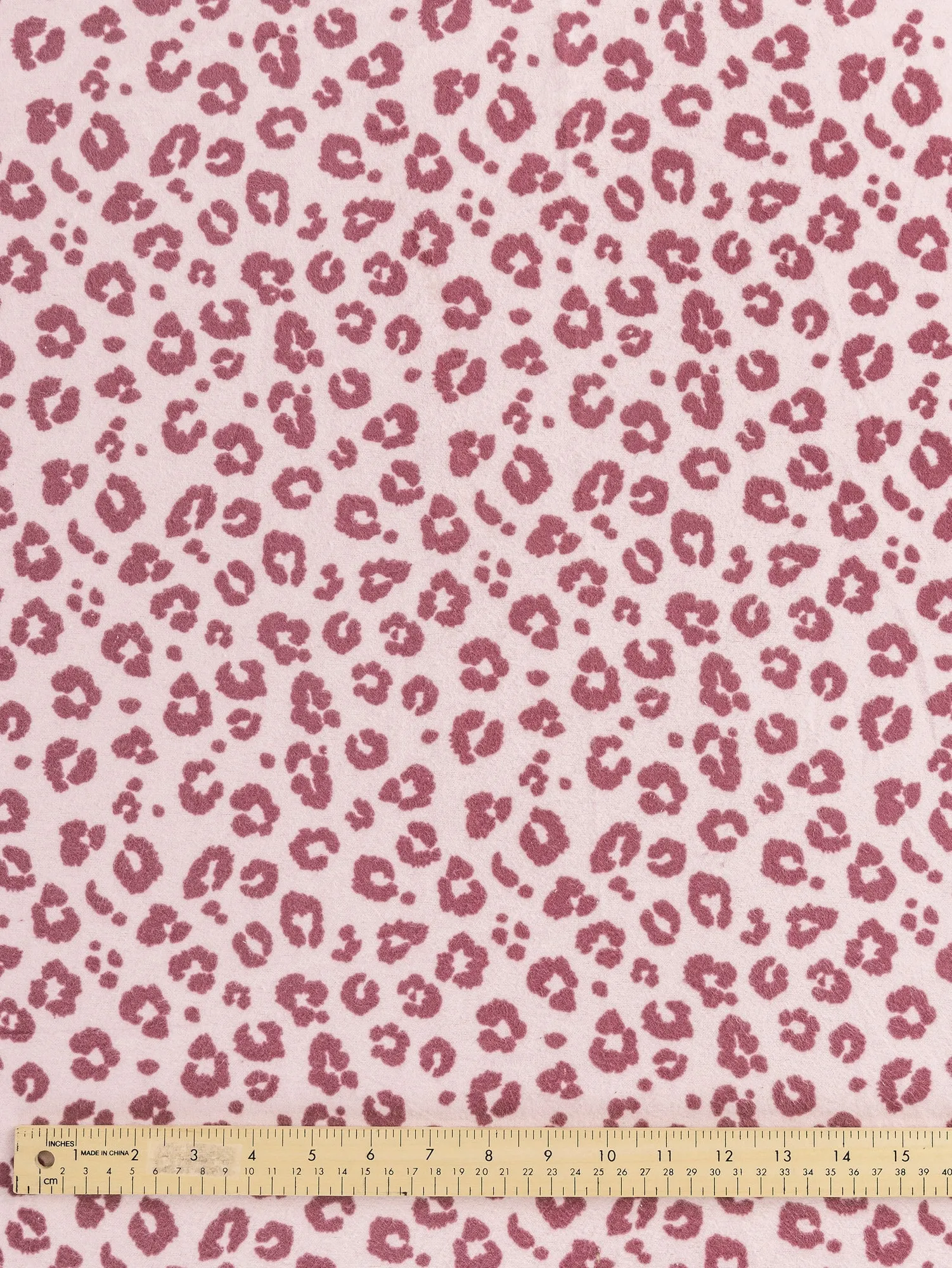 Leopard Print Cotton Flannel Deadstock - Pink