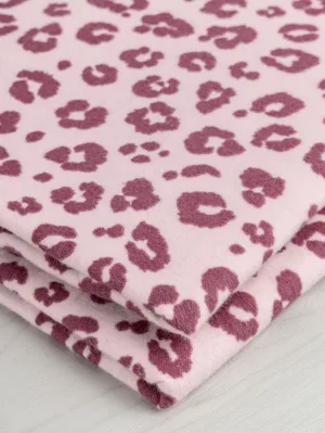 Leopard Print Cotton Flannel Deadstock - Pink