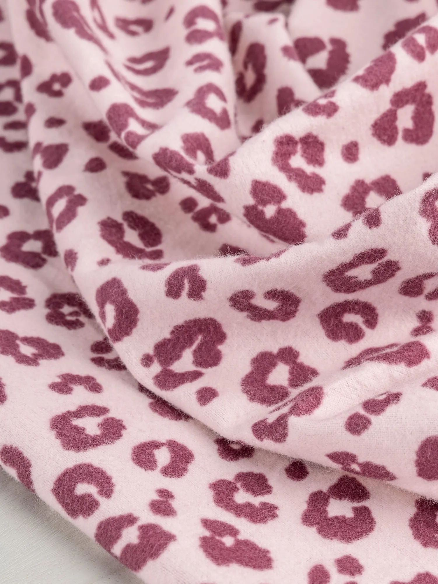 Leopard Print Cotton Flannel Deadstock - Pink