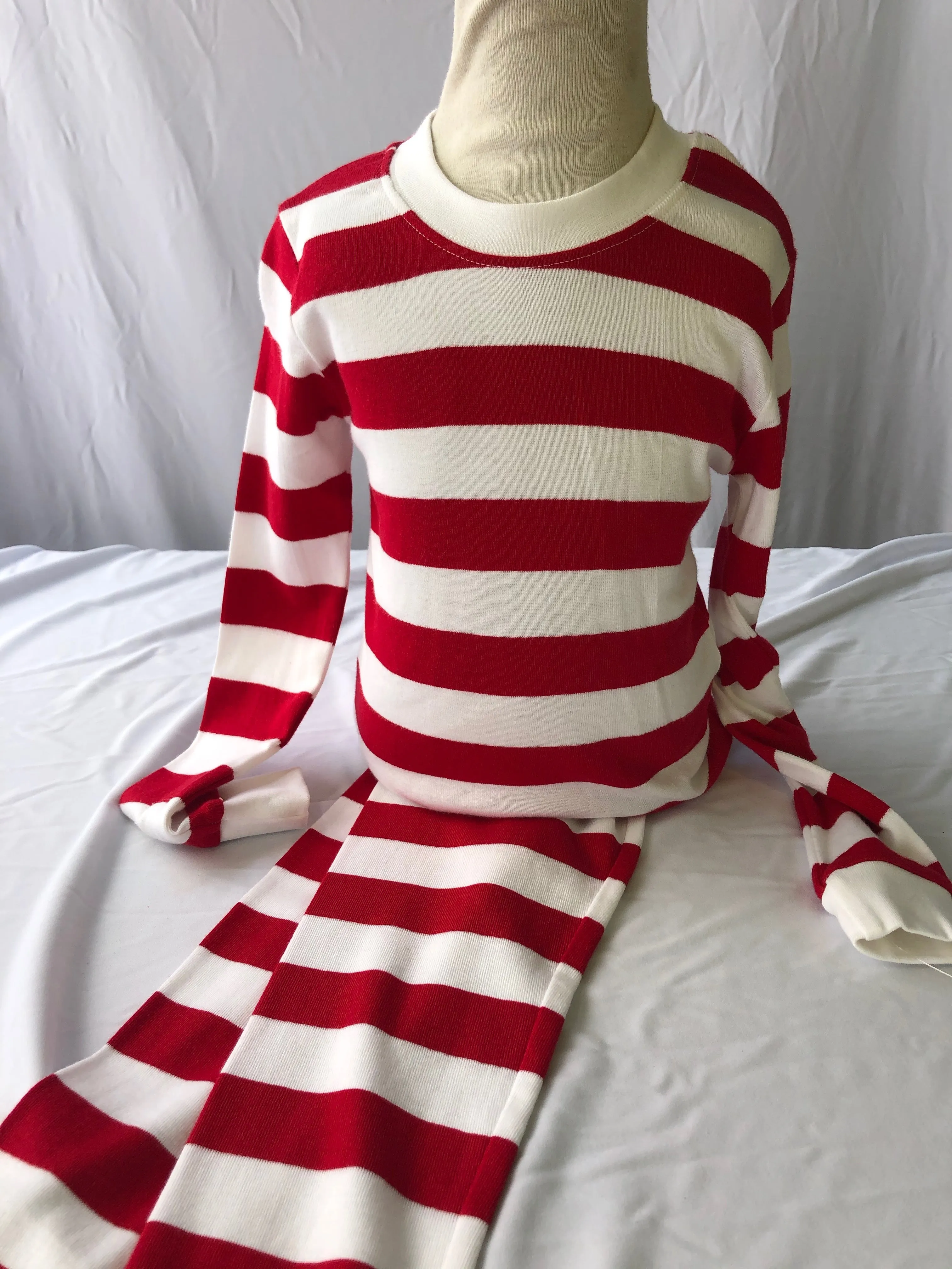 Long John Kids Pajama Set - Broad Red Stripe