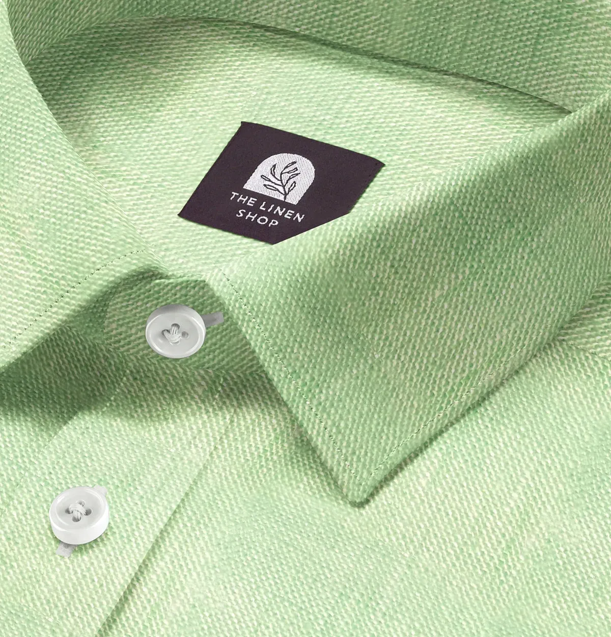Long Sleeve Linen Shirt in Mint Green