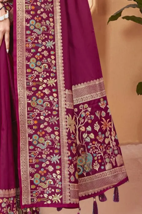 Maroon Soft Silk Premium Saree