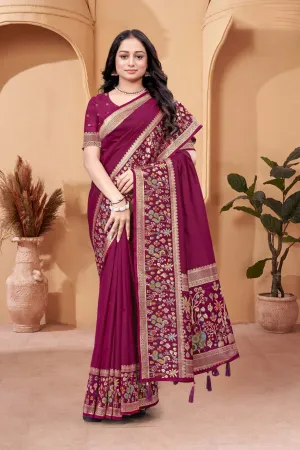 Maroon Soft Silk Premium Saree