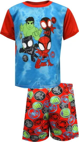 Marvel Comics Spiderman and Friends Toddler Shortie Pajamas