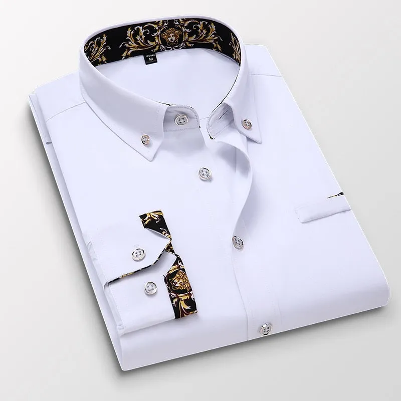Mens Causal Long Sleeved Social Business Shirt