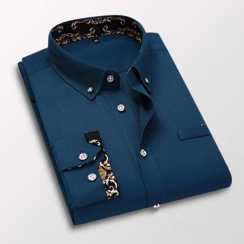 Mens Causal Long Sleeved Social Business Shirt