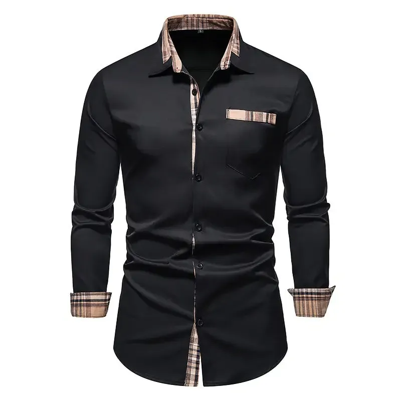 Mens Patchwork Formal Shirt
