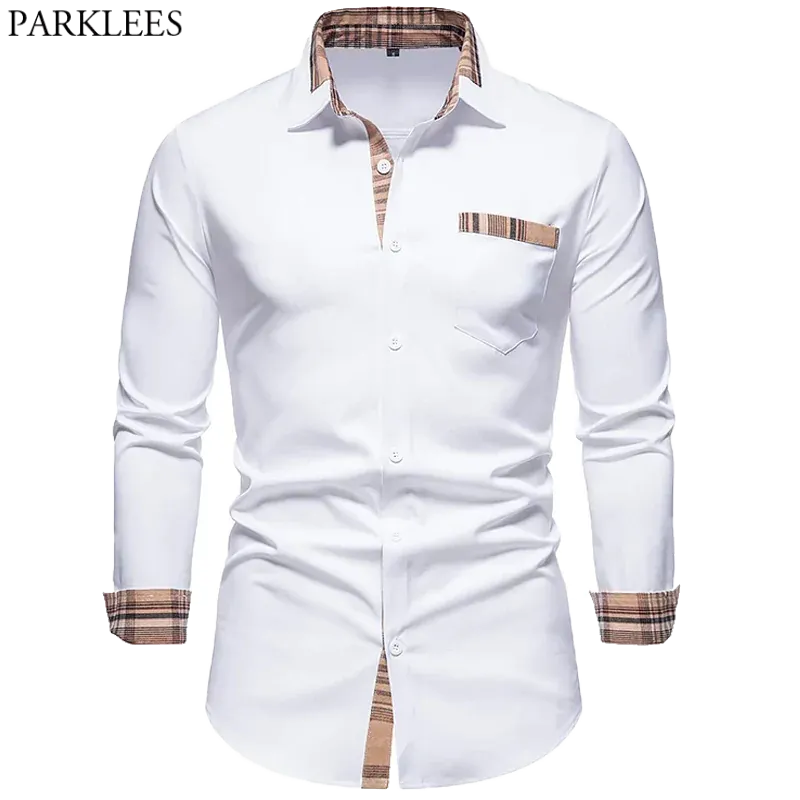 Mens Patchwork Formal Shirt