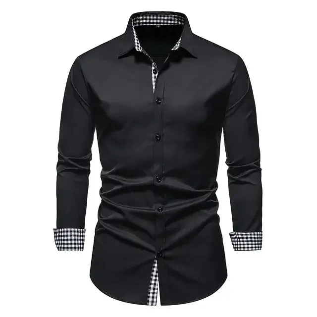 Mens Patchwork Formal Shirt
