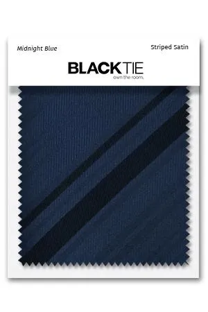 Midnight Striped Satin Fabric Swatch