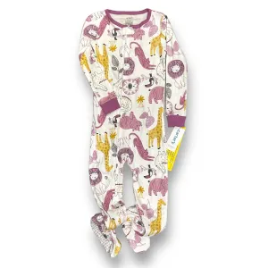 NEW! Girls Carter's Size 4T White & Purple Safari Animals Footie Sleeper