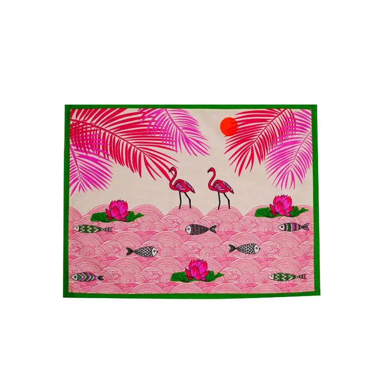 Pink Oasis Table Runner & Placemat - Five Piece Set