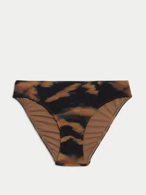 Printed high leg bikini bottoms