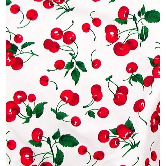 "Cherries"Board Shorts - Regular Rise / 5" Inseam (White)