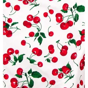 "Cherries"Board Shorts - Regular Rise / 5" Inseam (White)