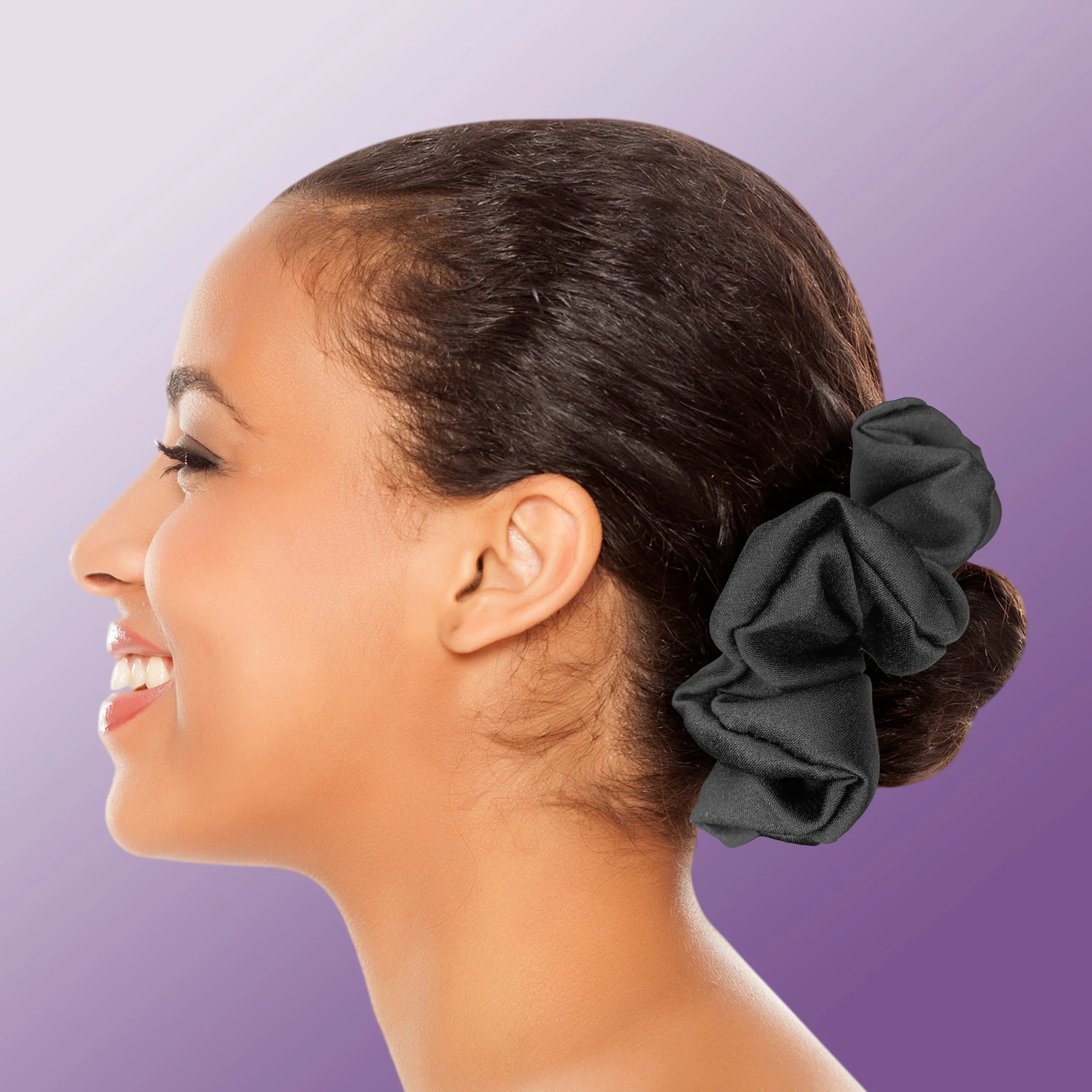 Scrunchies Premium Bridal Satin Available in 3 Sizes Made in the USA Black Matte