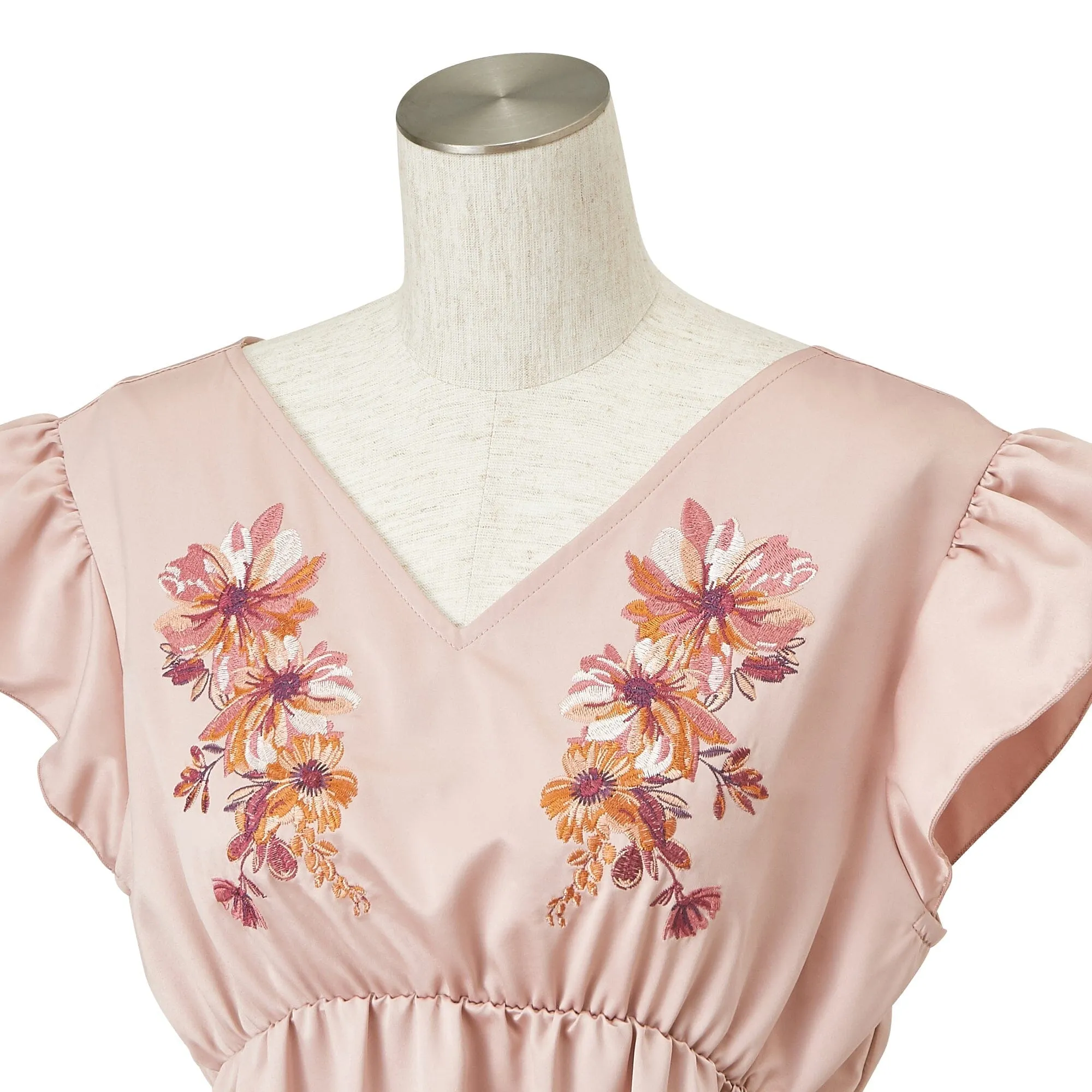 Season Embroidery One Piece  Pink