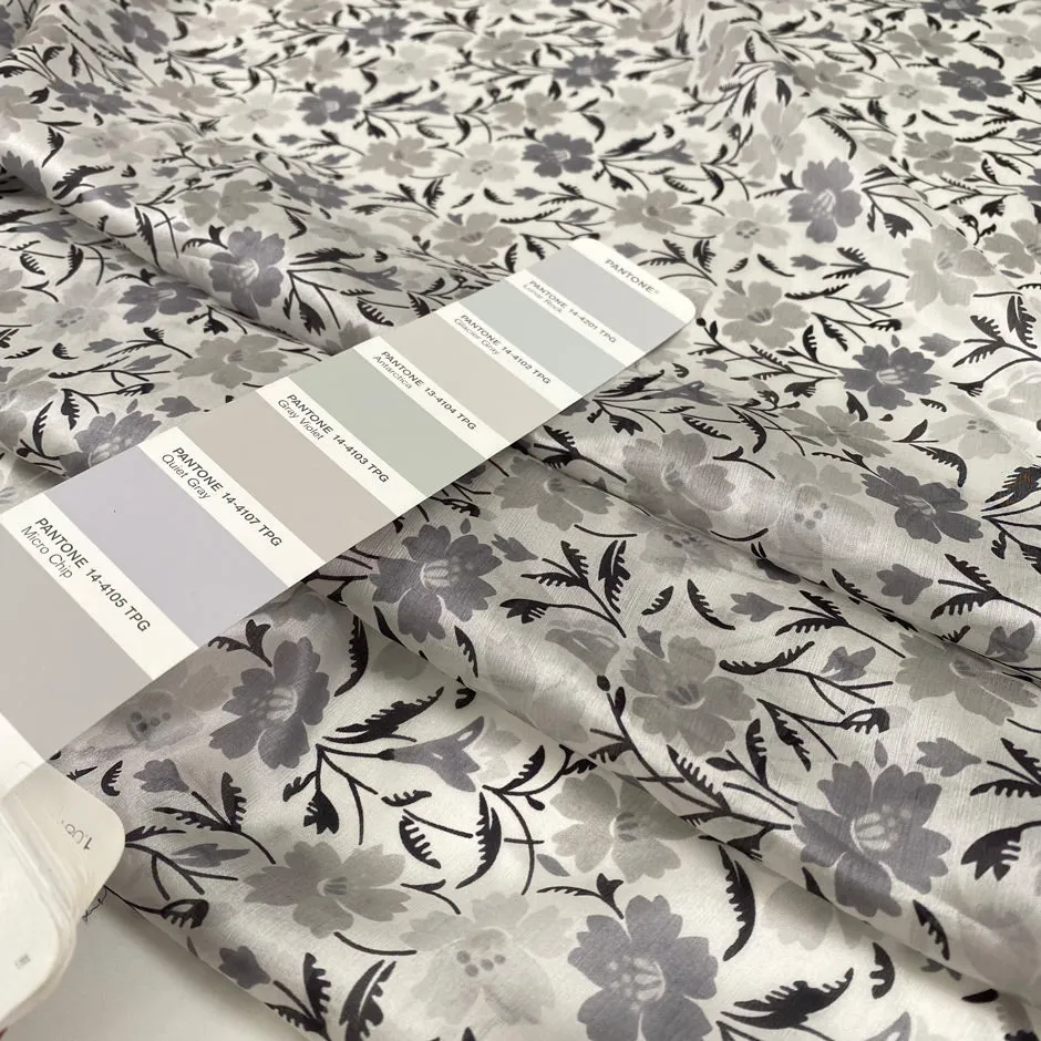 Silk Canvas With Flower Printing