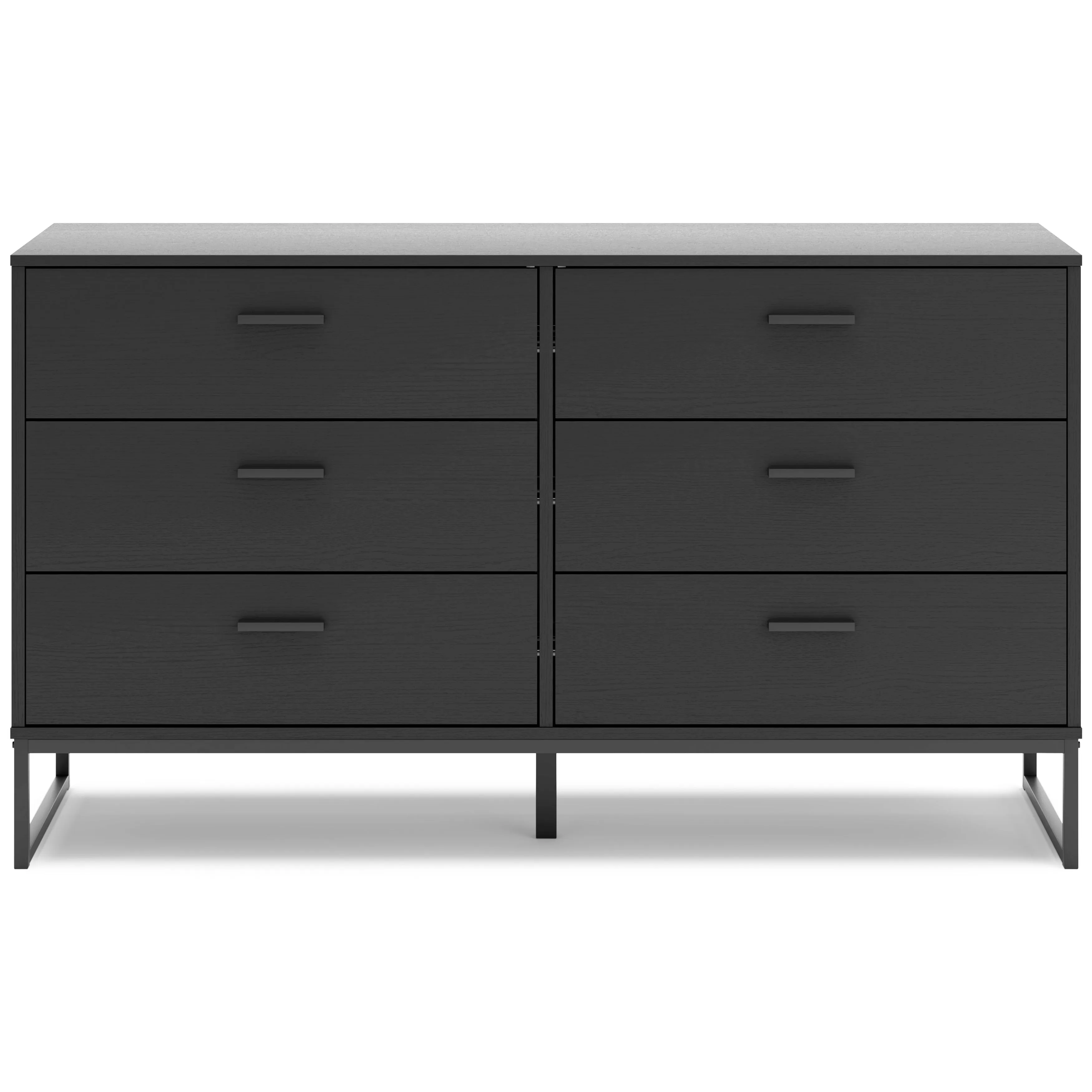 Socalle Full Platform Bed with Dresser and 2 Nightstands in Black