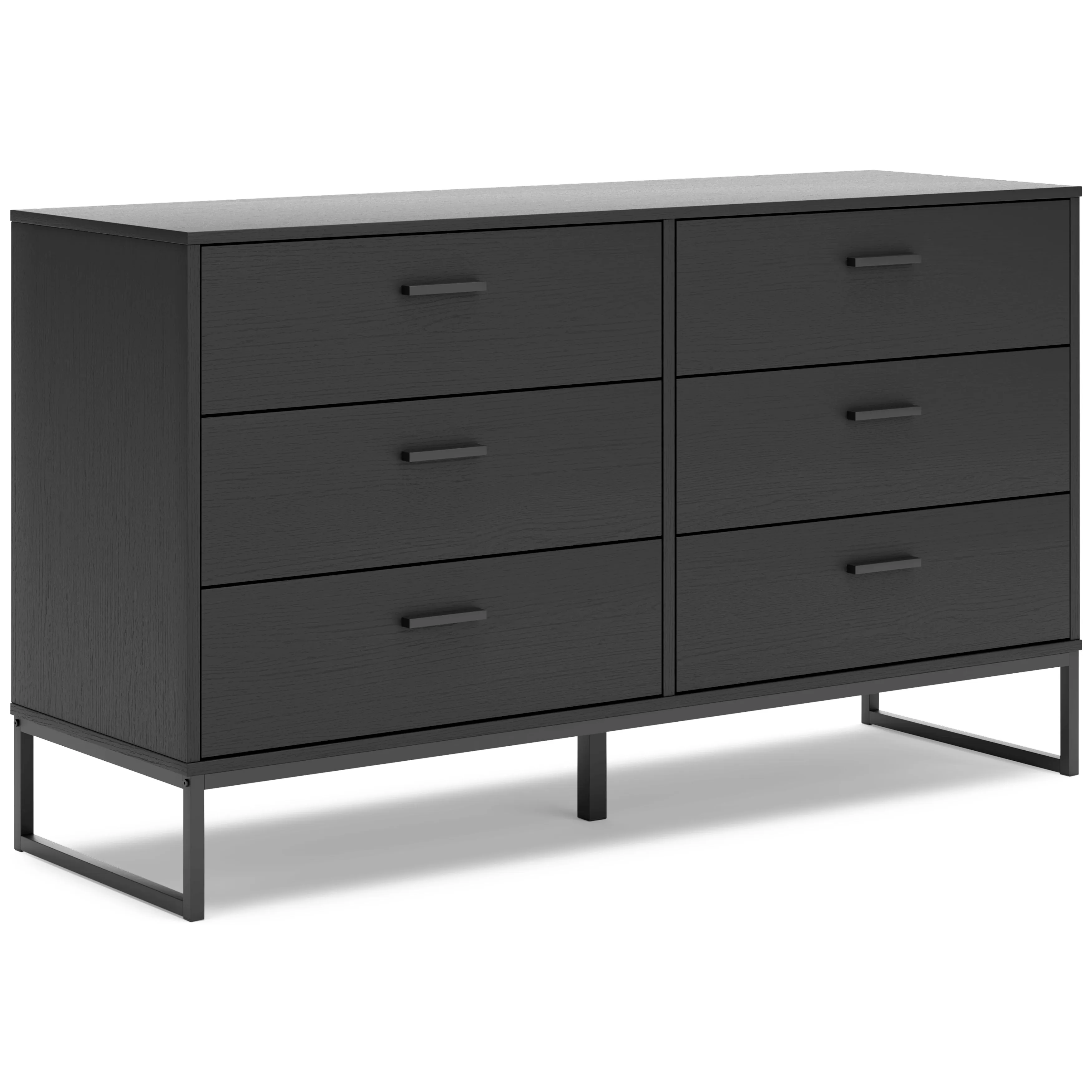 Socalle Full Platform Bed with Dresser and 2 Nightstands in Black