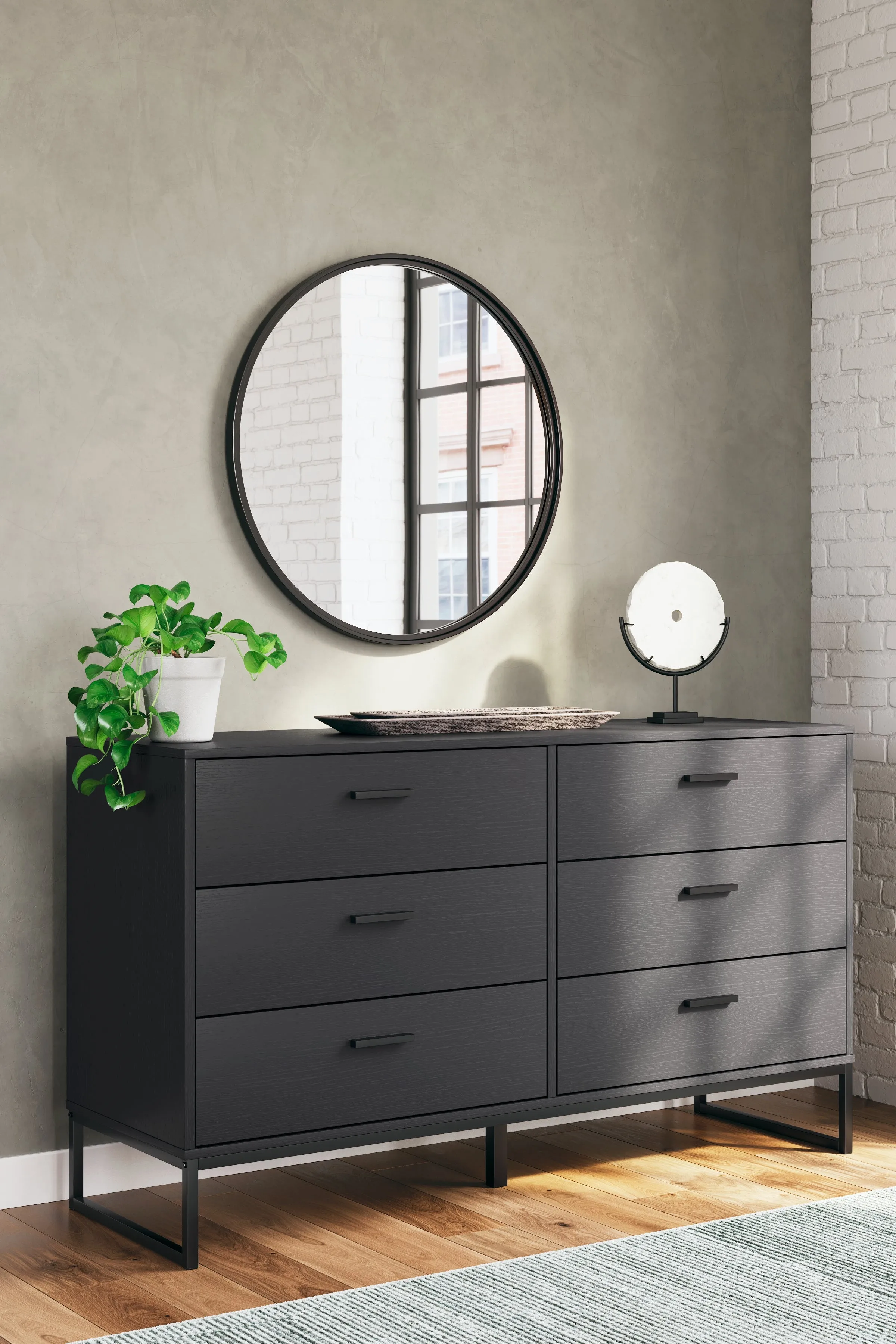 Socalle Full Platform Bed with Dresser and 2 Nightstands in Black