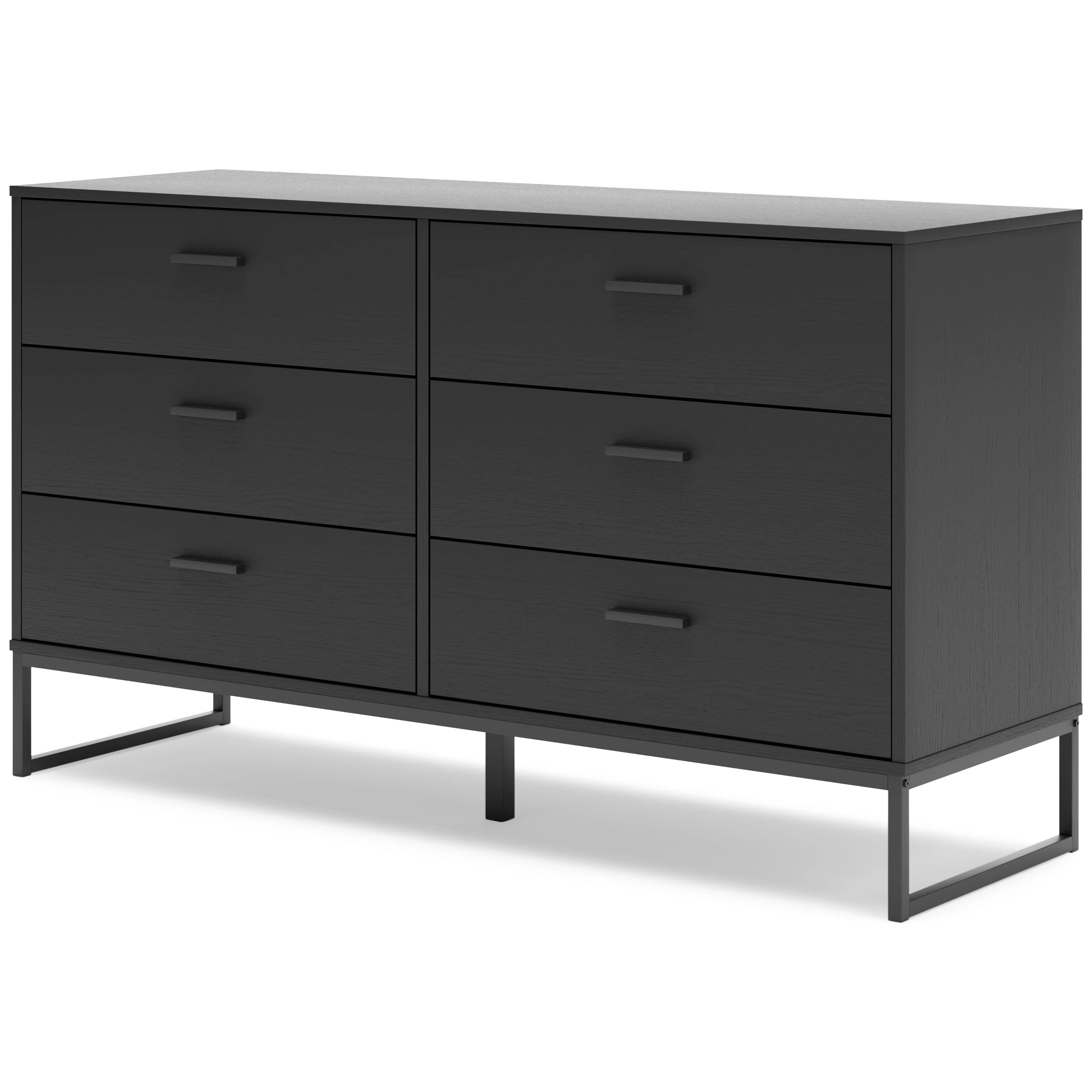 Socalle Full Platform Bed with Dresser and 2 Nightstands in Black
