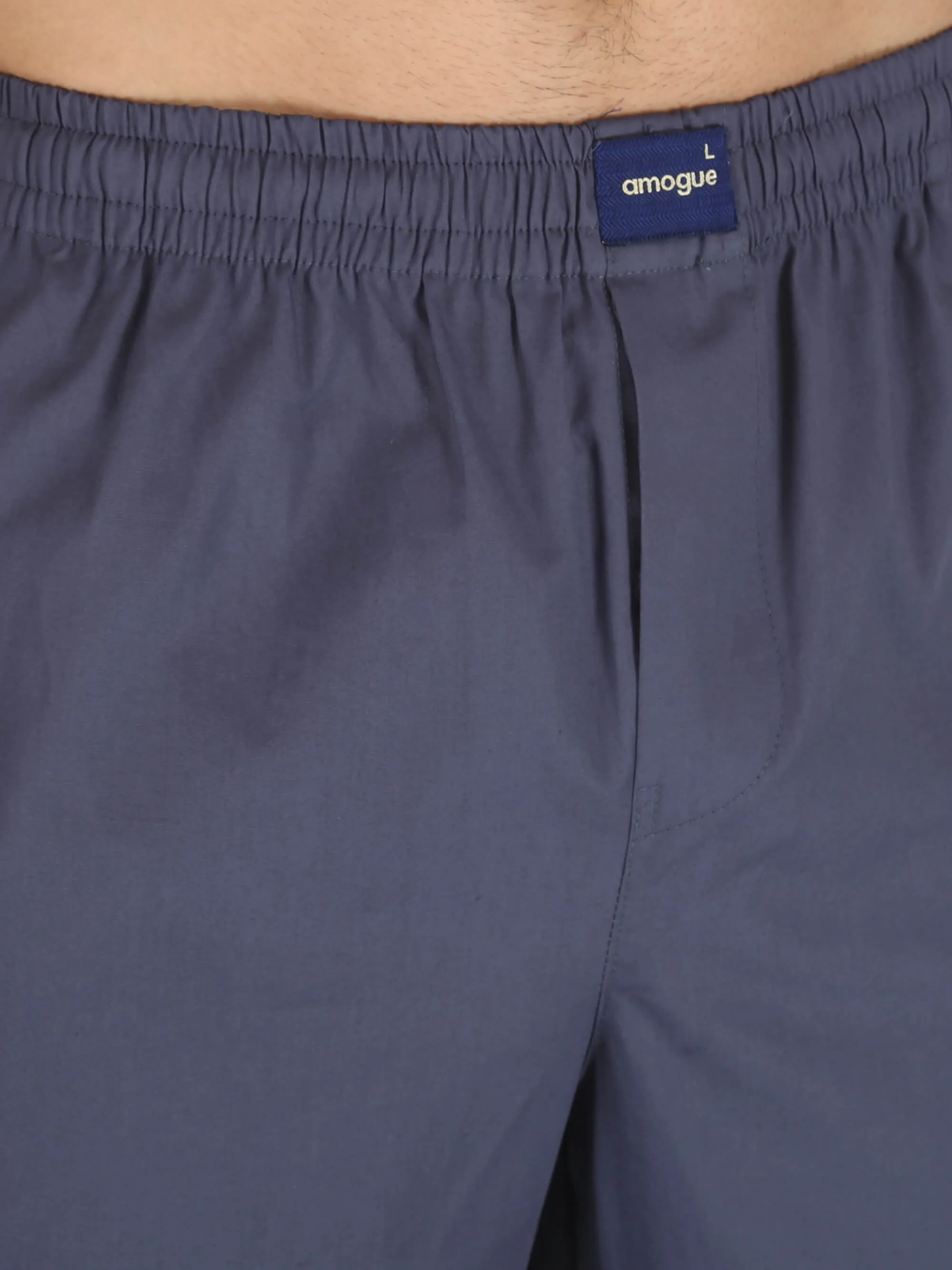 Solid Slate Gray Pure Cotton Pajamas For Men