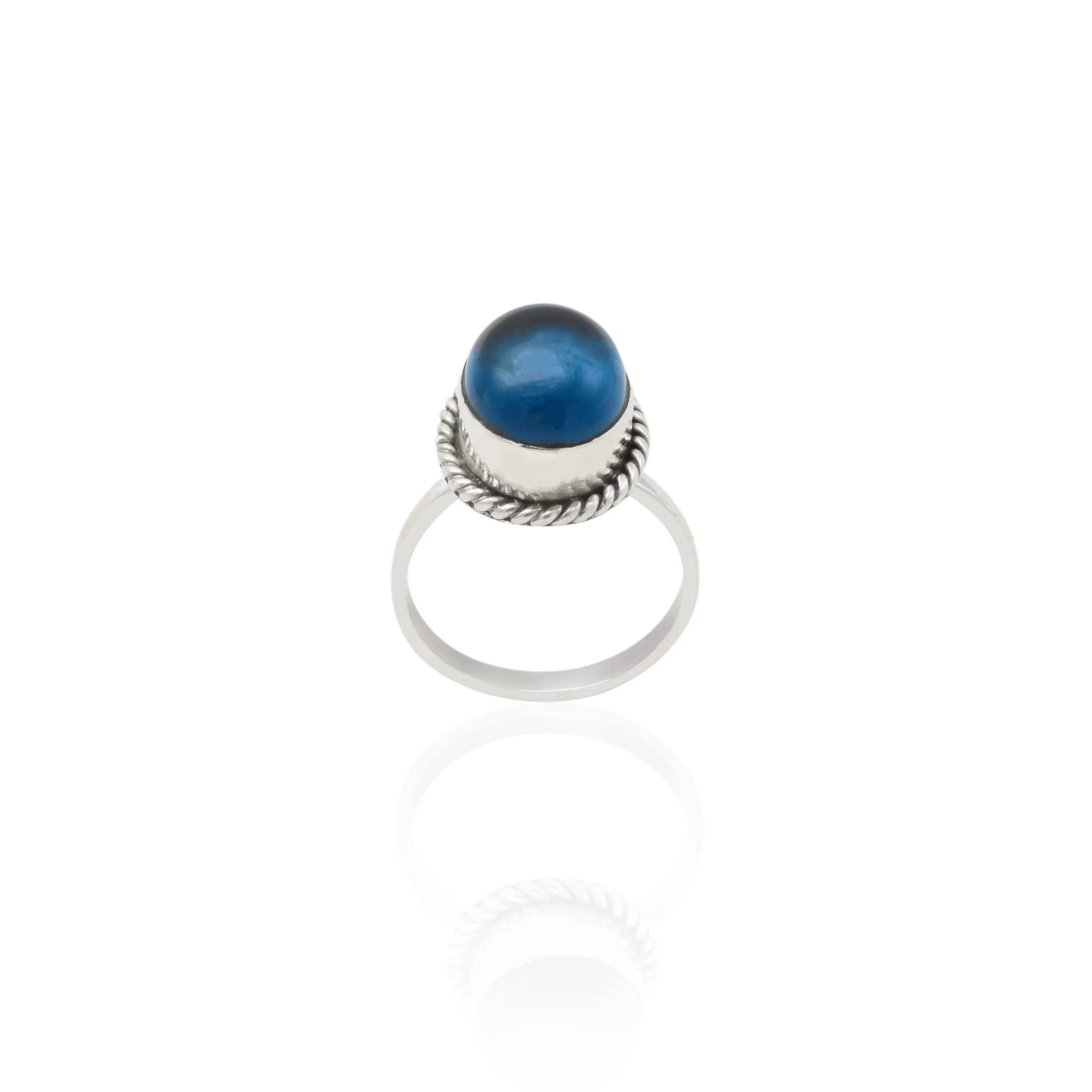 Sterling Silver Blue Pearl Girls Ring
