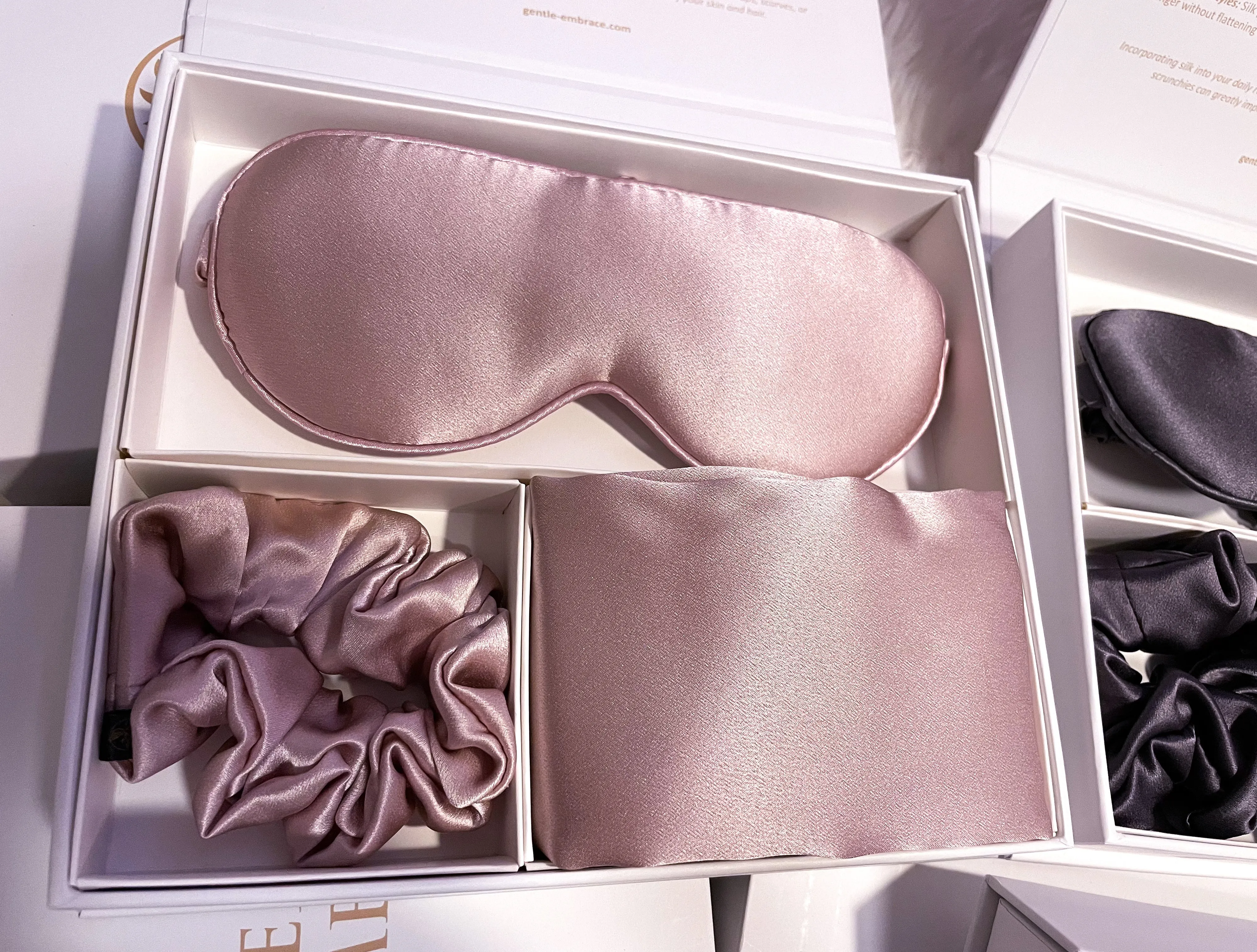 ✨The Luxe Slumber Set: Ultimate Silk Sleep Essentials✨ (Silk Pillowcase, Silk Eye Mask & Silk Scrunchie)